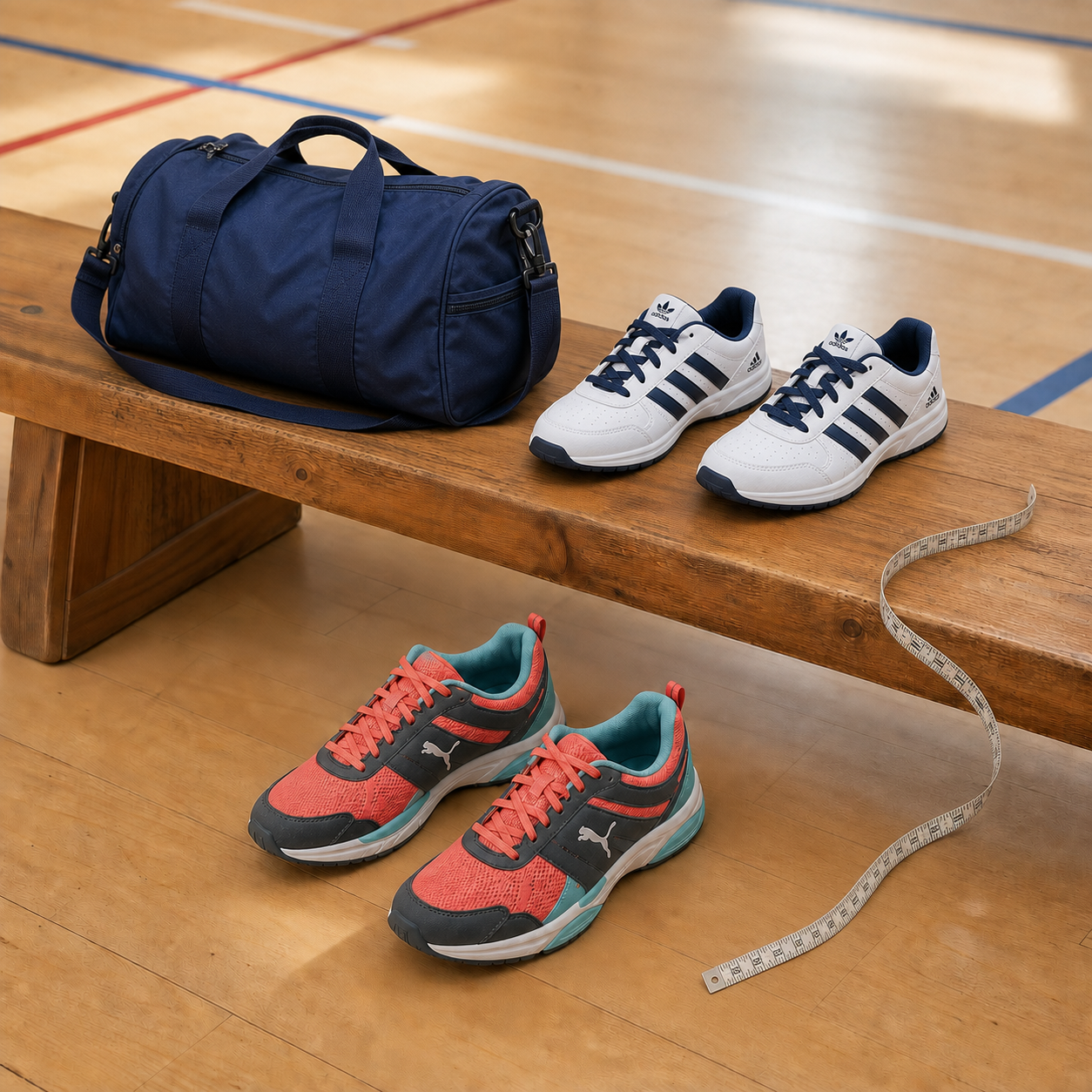 Comparativa de tallas de zapatillas Adidas y Puma para niños